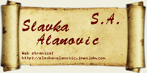 Slavka Alanović vizit kartica